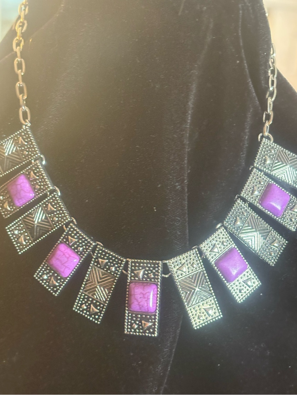 Purple Stone Statement Necklace - Women Jewelry
